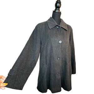 PENDELTON Gray Wool Blend Button Front Coat Size 14